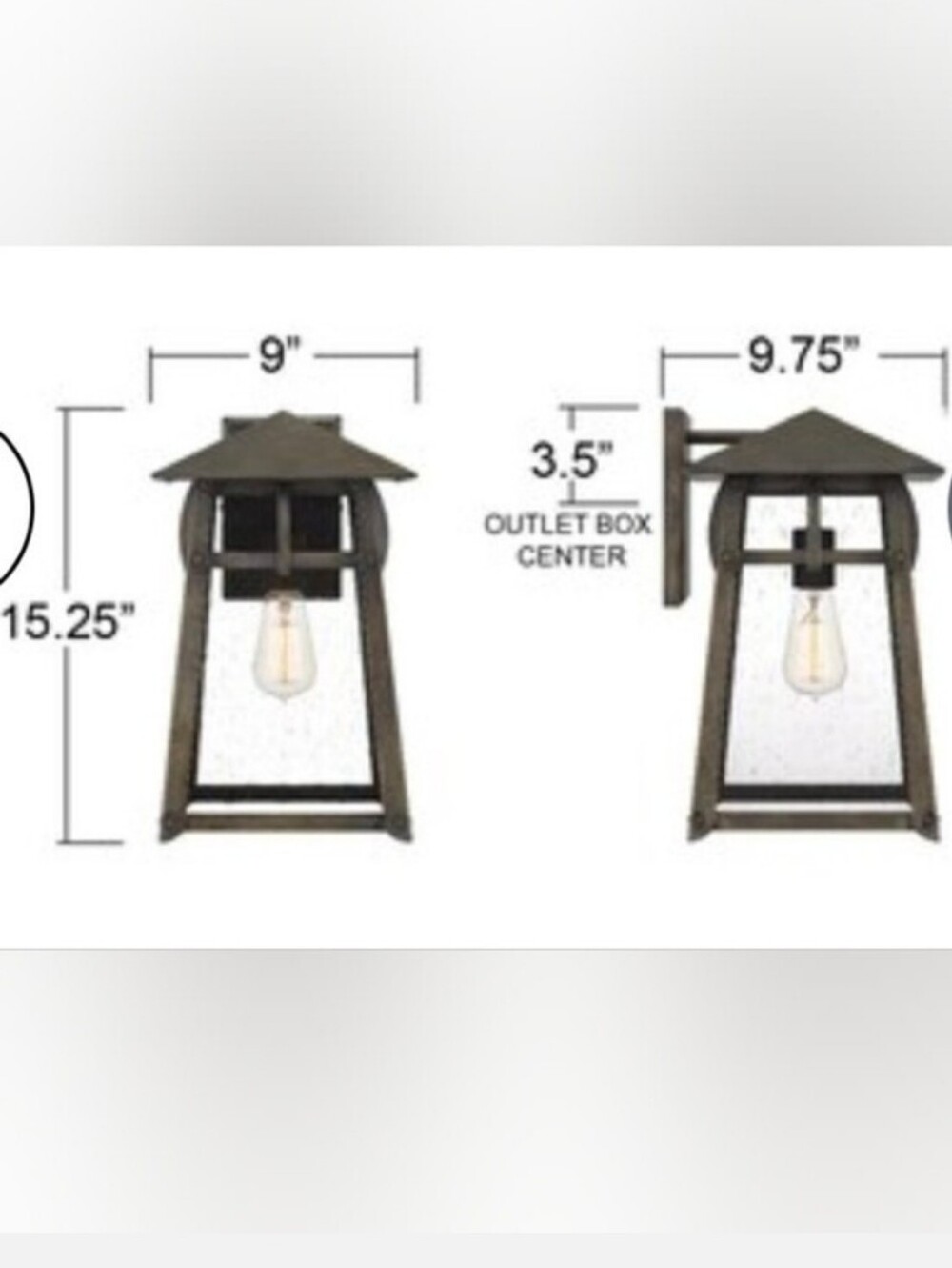 Quoizel Merle Outdoor Wall Lantern Burnished Bronze Industrial Rustic Farmhouse - Picture 7 of 7